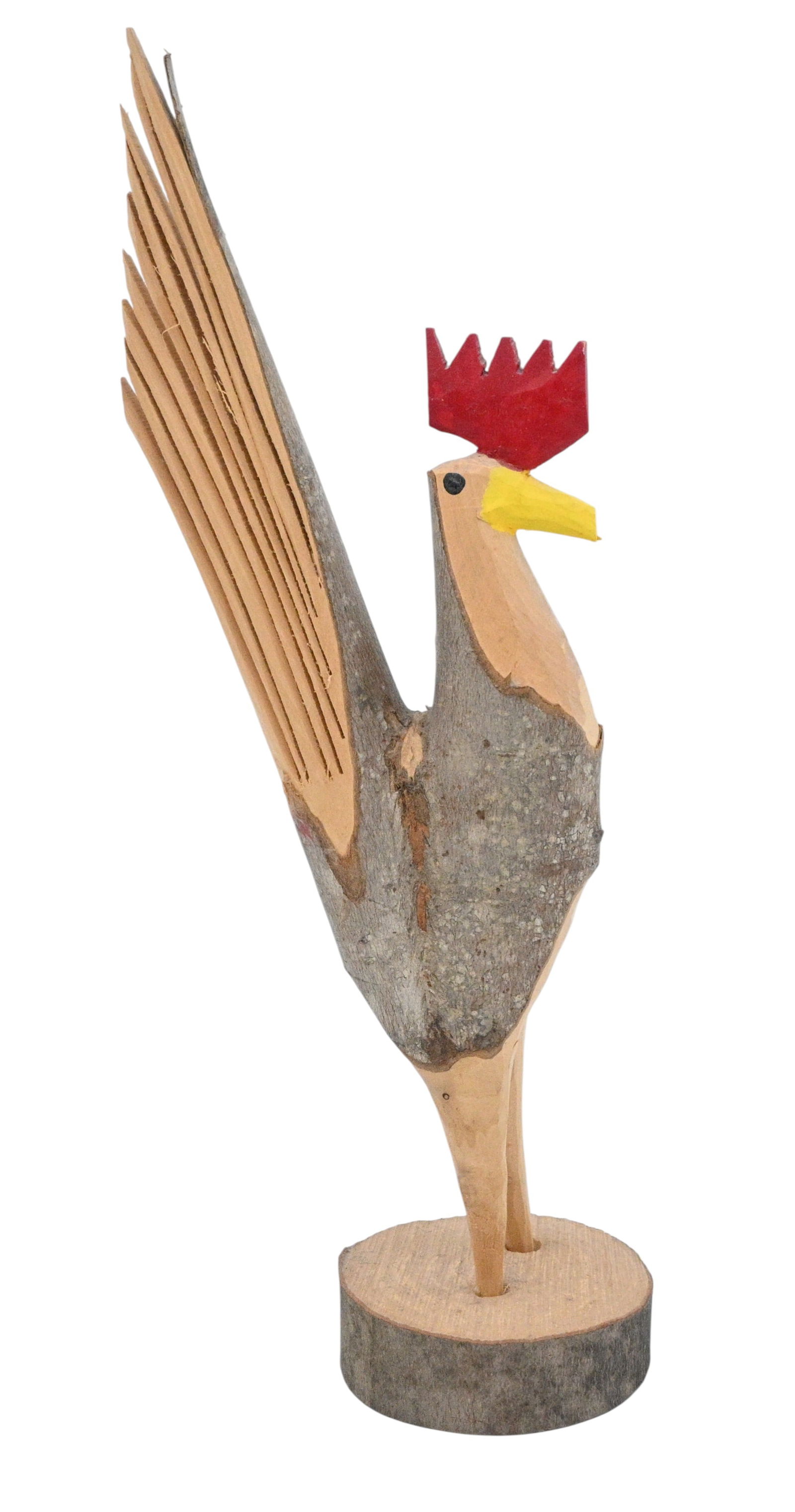 Garland & Minnie Adkins. Rooster: Garland & Minnie Adkins. Rooster.1994. Carved wood with paint. A very clean and strong rooster representation. Mint condition. Size: 12.5" H x 5.5" W x 3.75" D. Provenance: Micki Beth Stiller