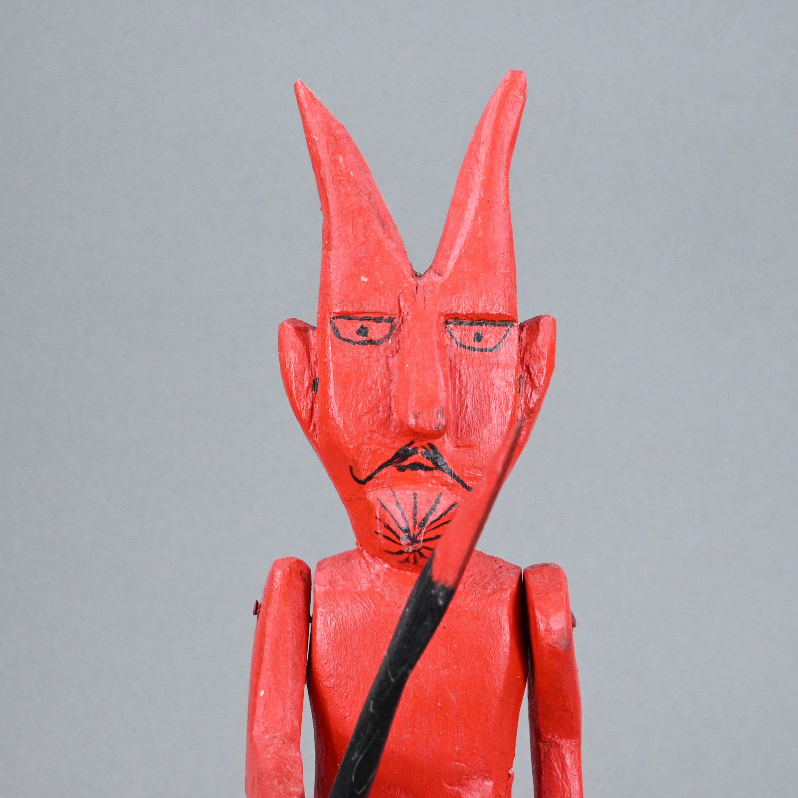 Red Devil Folk Figure with Spear - 5