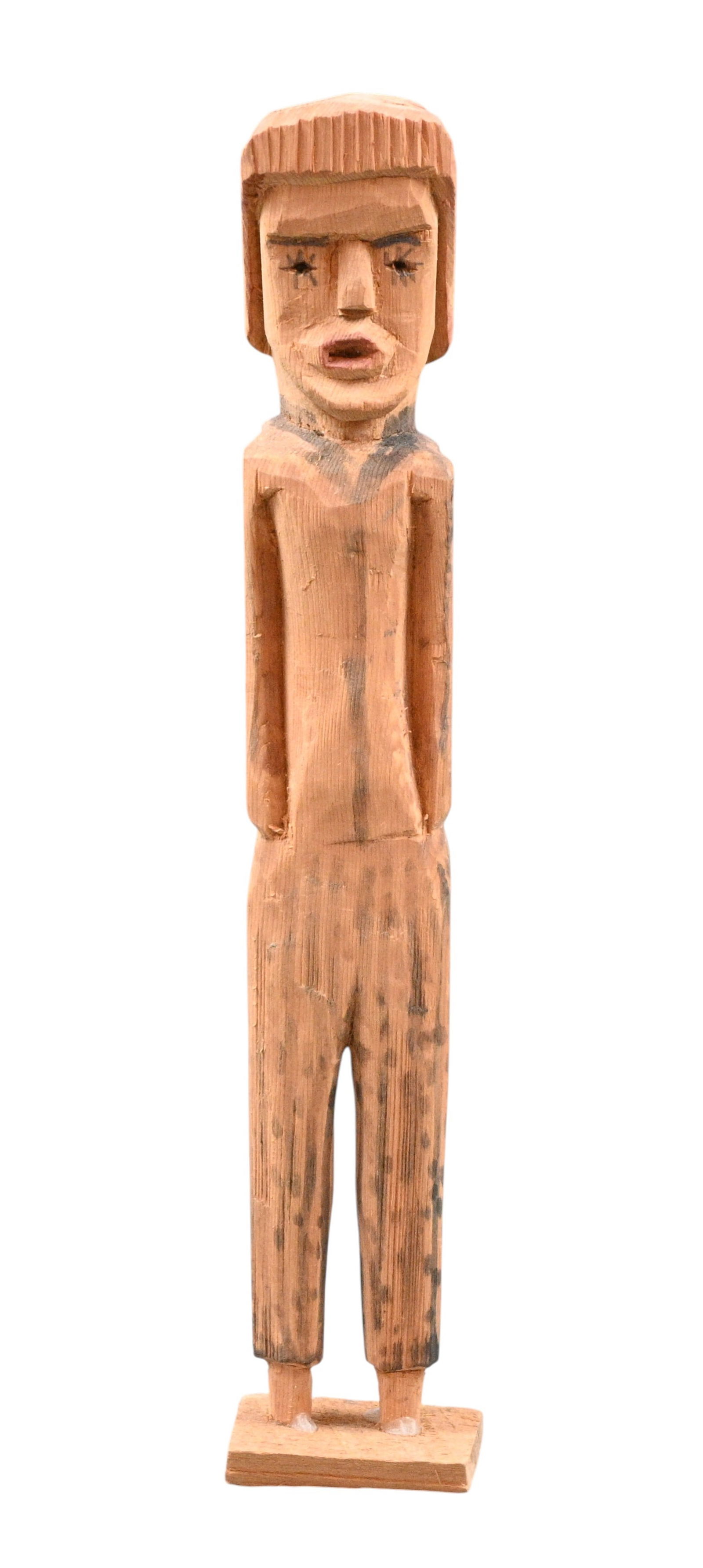 Carl McKenzie. Early Female Carving: Carl McKenzie. (1905-1998)Early Female Carving.Not Signed. Carved wood. Early example. 100% authentic piece. Excellent condition. Size: 10.25" H x 2" W x 1.5" D. Provenance: Larry Hackley