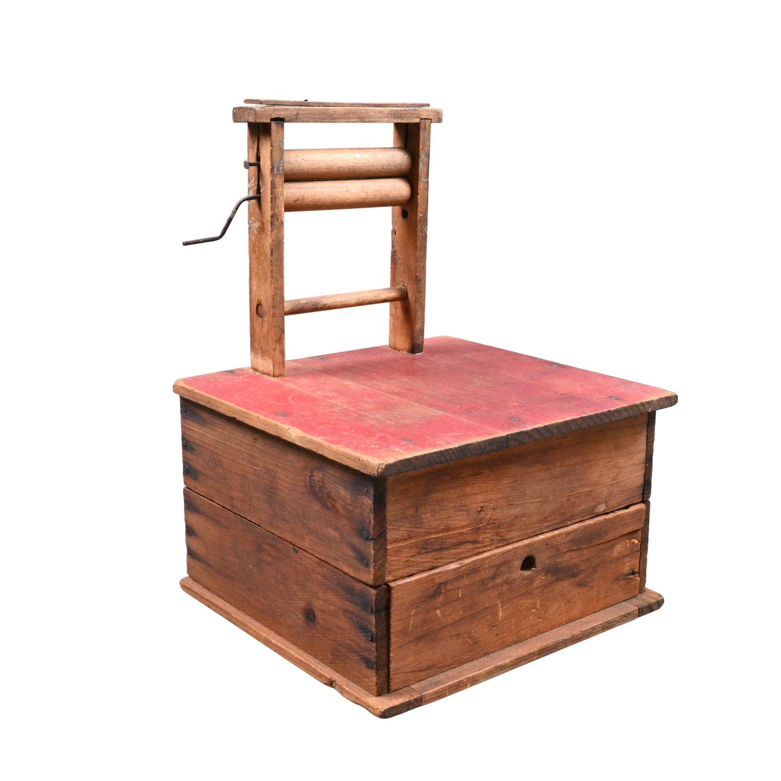 Anonymous. Home Made Child's Washer and Wringer: Anonymous. Home Made Child's Washer and Wringer.Wood construction. Good condition. Size: 12" H x 9" W x 8.5" D. Provenance: Prominent Private Kentucky Collection. Est. $50 - $100. Ship: