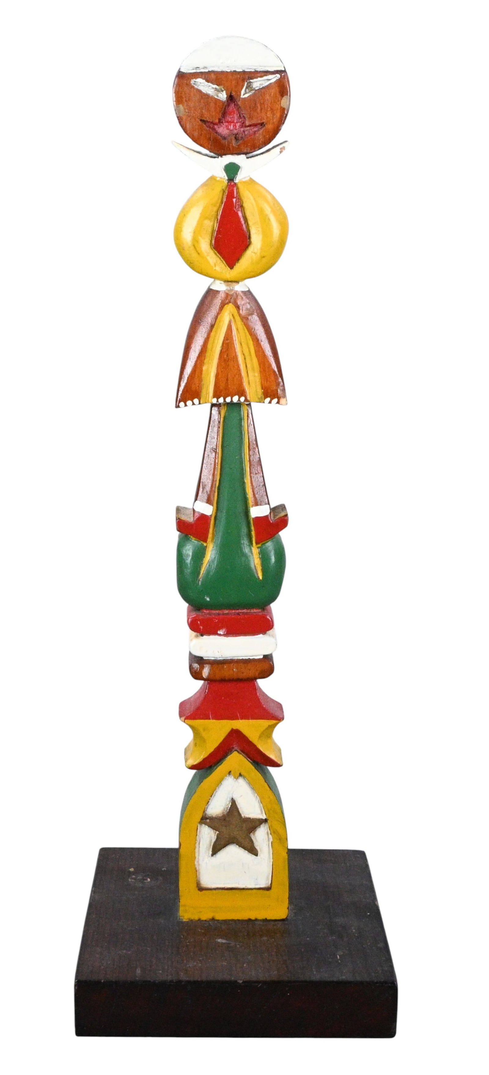 Star Bearer: Carved & Painted Folk Art Totem (1 of 7)