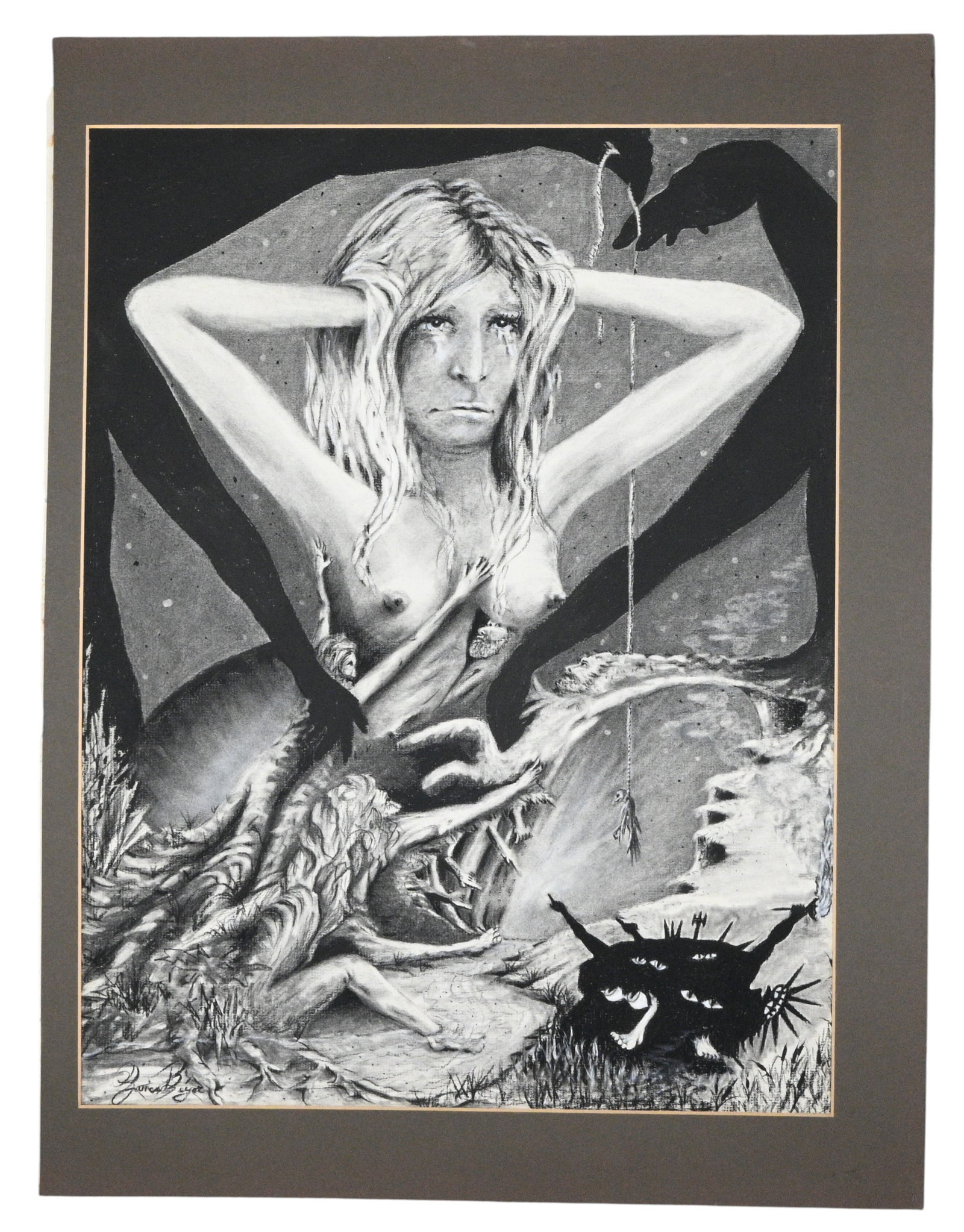 James Beyor. Blame Loop Synthesis: James Beyor. Blame Loop Synthesis.1971. Signed and Dated. Graphite on paper. Illustrated on page 68, Chapter V, of The RIP Mining The Subconscious Artifact. Lot comes with book. Maine author