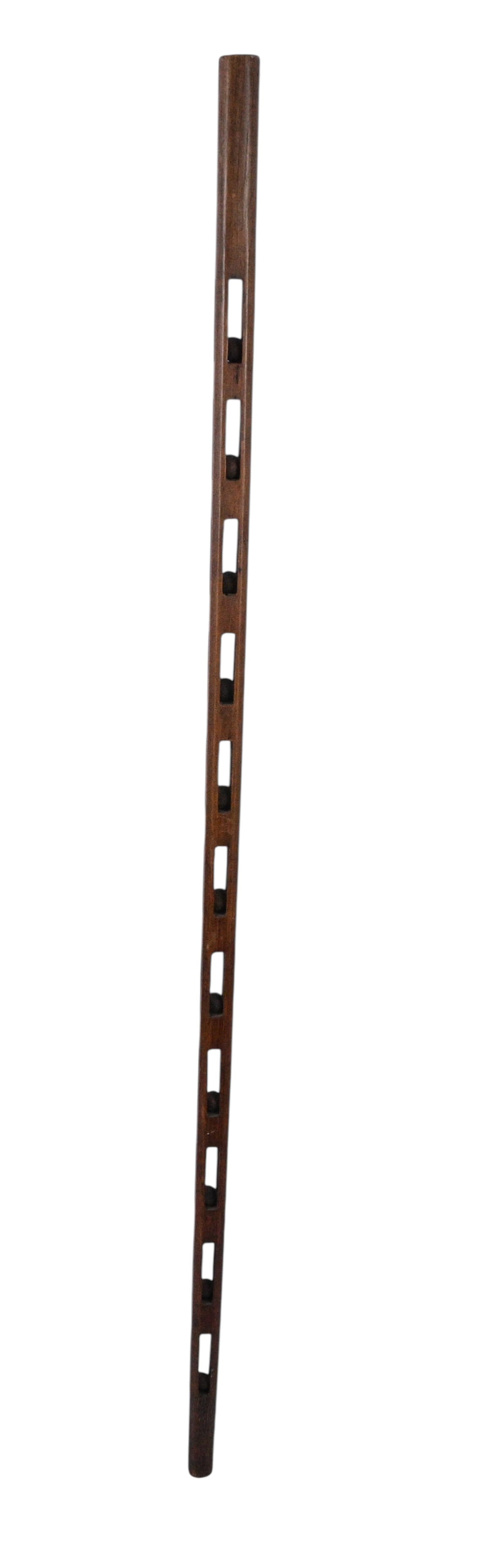 Whimsy Cane: Whimsy Cane. Initialed "H" on top. Hand carved wooden folk art whimsy cane with eleven balls. Excellent condition. Size: 40.25" H. Provenance: Private Florida Collection. Consignor just