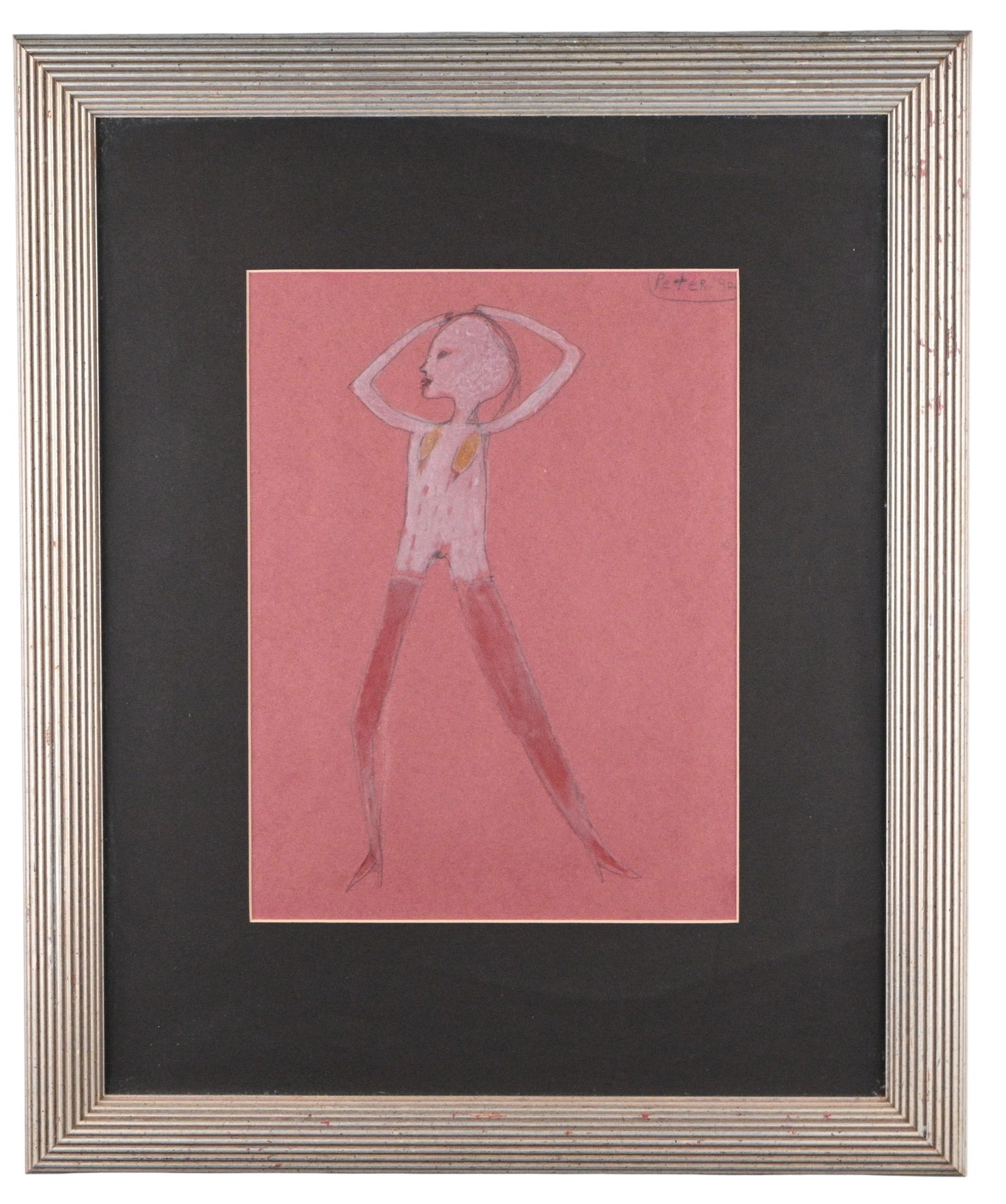 Peter Spivak. Nude Woman Drawing: Peter Spivak. Nude Woman Drawing. Signed and Dated. Pencil and pastel on colored paper. Excellent condition. Size with Frame: 20.75" H x 17.25" W. Provenance: Micki Beth Stiller Collection. Est. $100