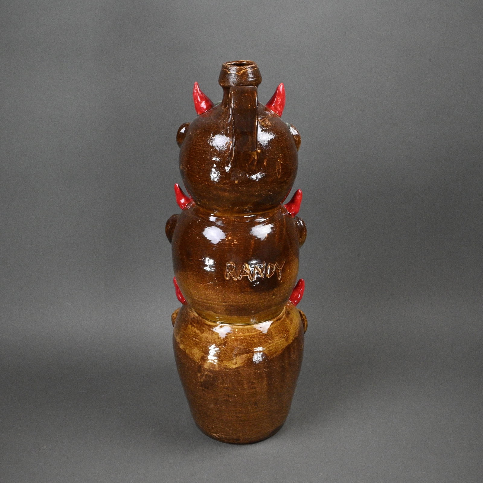 Randy Tobias. Three Stack Devil Face Jugs - 4