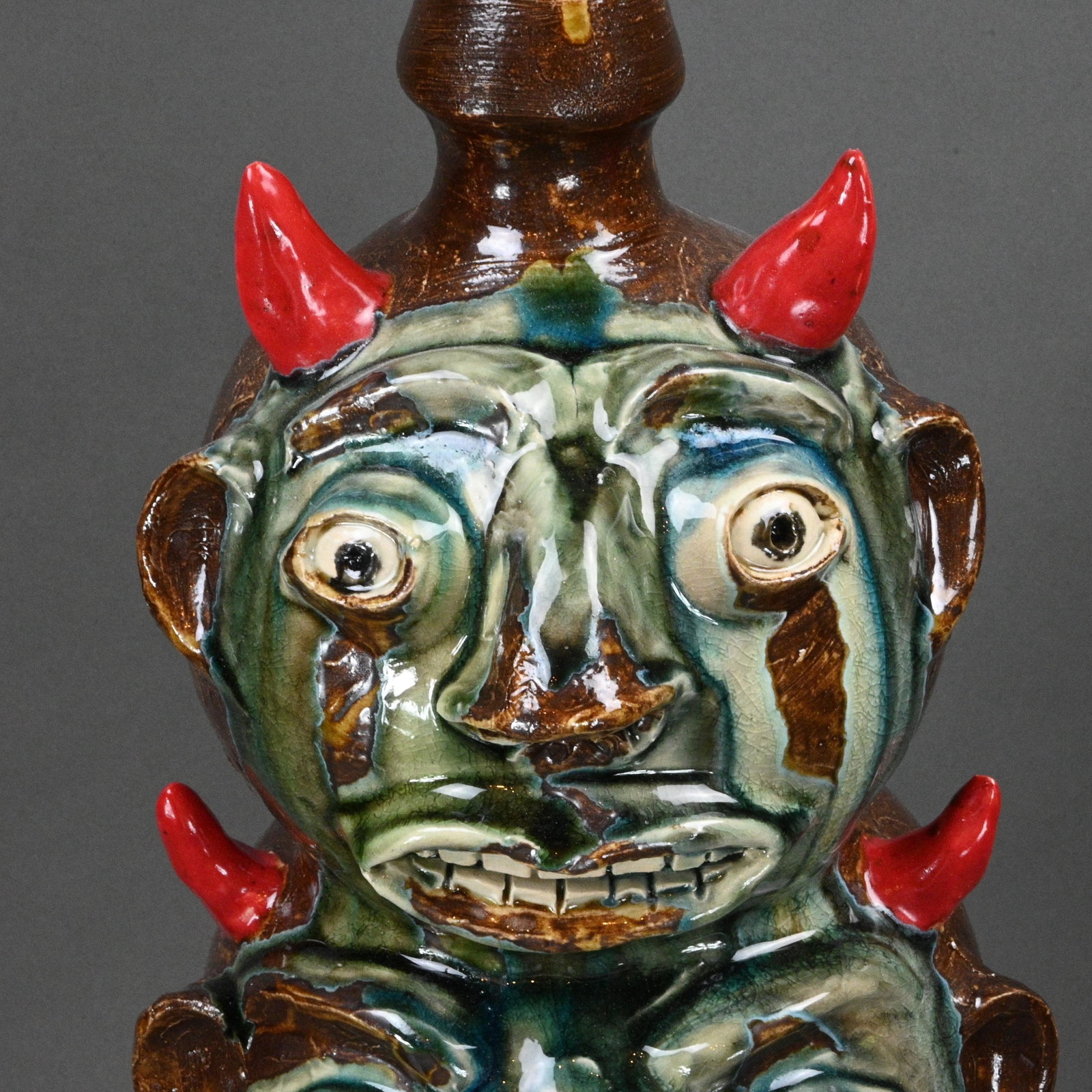 Randy Tobias. Three Stack Devil Face Jugs - 8