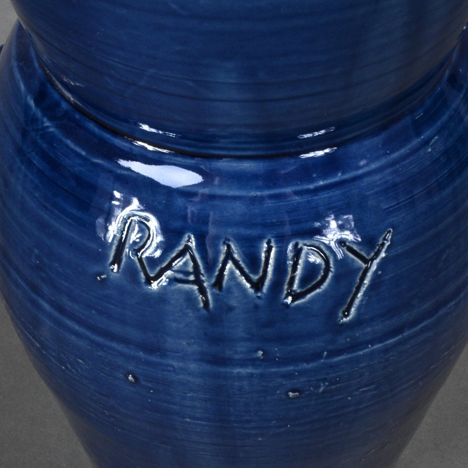 Randy Tobias. Three Stack Blue Face Jugs - 10