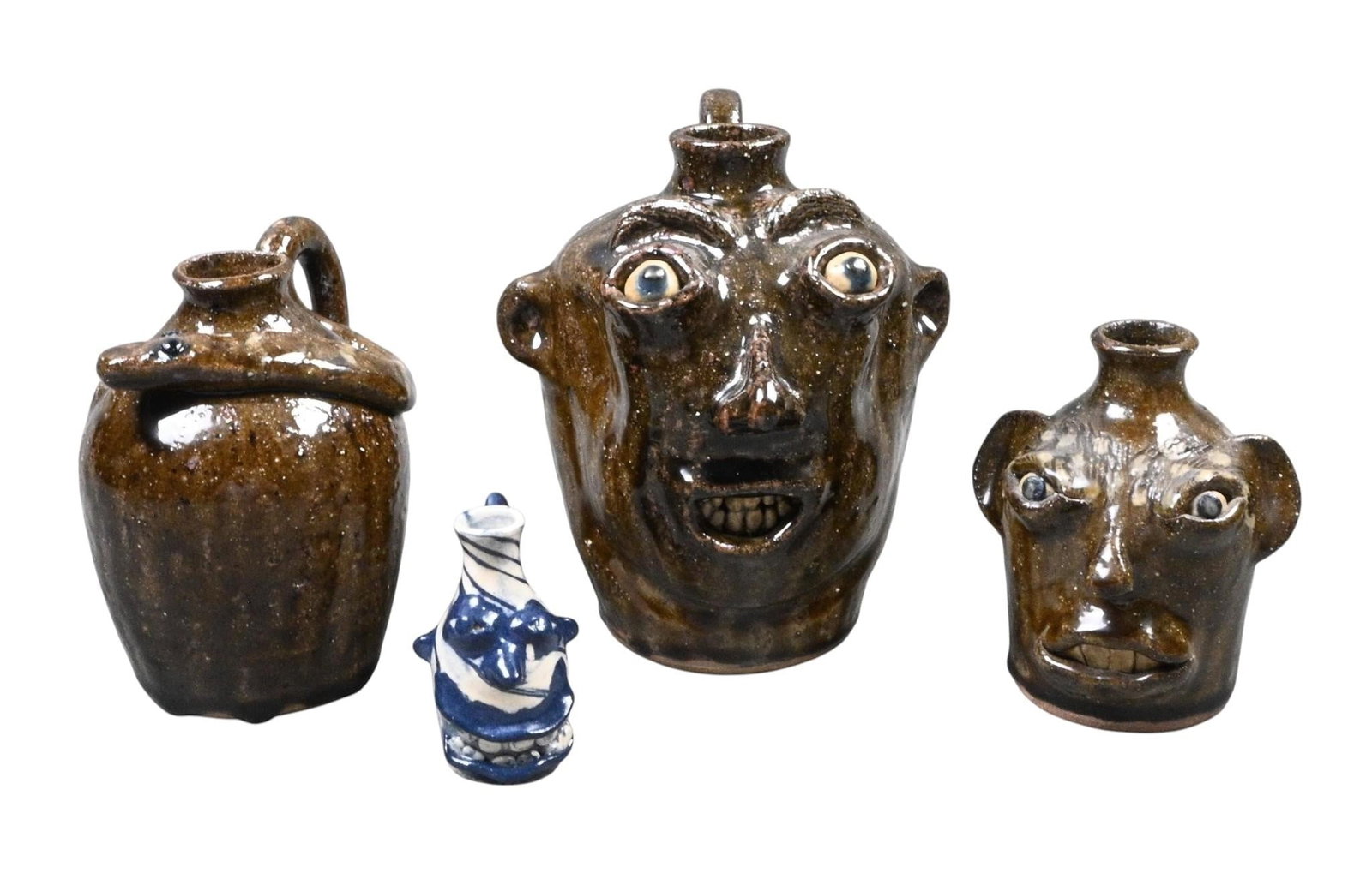 Richard & Jamie Kale. 4 Jugs: Richard & Jamie Kale. (Richard: 1960-2013 Jamie: b. 1977) 4 Jugs. Signed and Dated. The Richard piece is from his first year as a full time potter in 1992 after being diagnosed with muscular