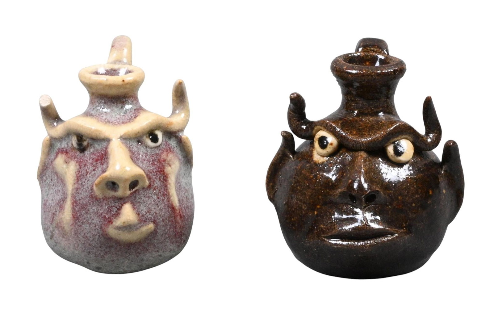 Steve Turpin. Two Mini Devil Face Jugs (1 of 7)