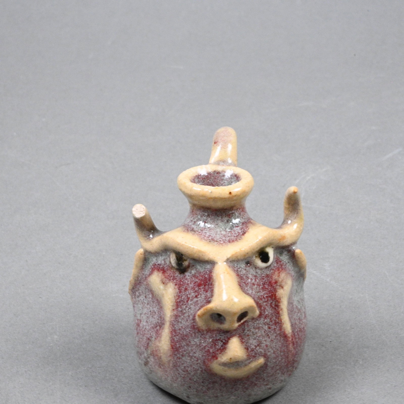Steve Turpin. Two Mini Devil Face Jugs - 6