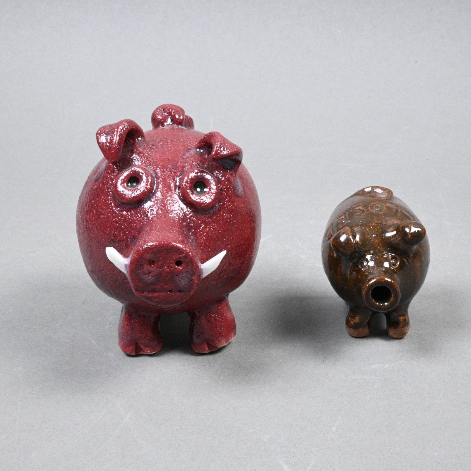 Two Mini Pottery Pigs - 3