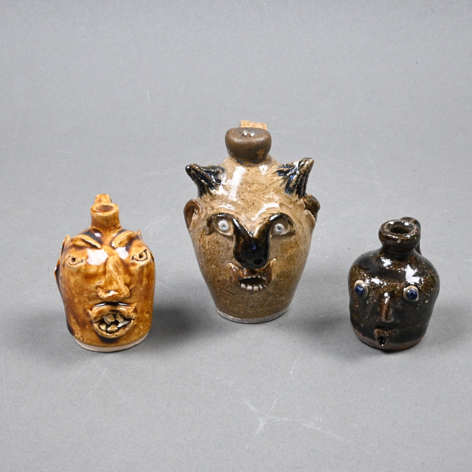 3 Mini Face Jugs - 2