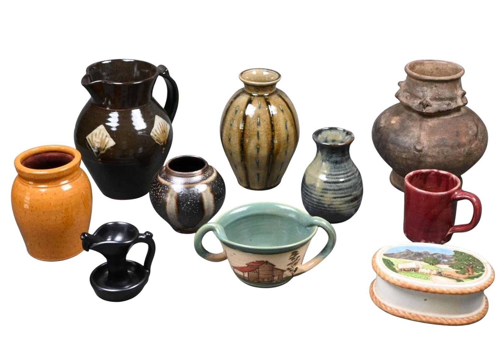 Collection of Studio & Folk Pottery (1 of 9)
