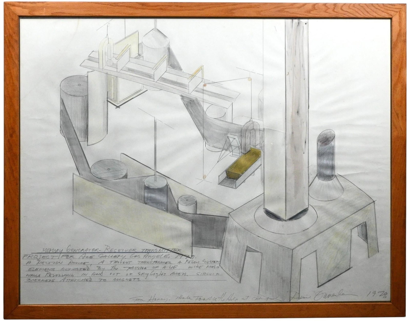 Dennis Oppenheim. Memory Generator. Original Drawing (1 of 15)
