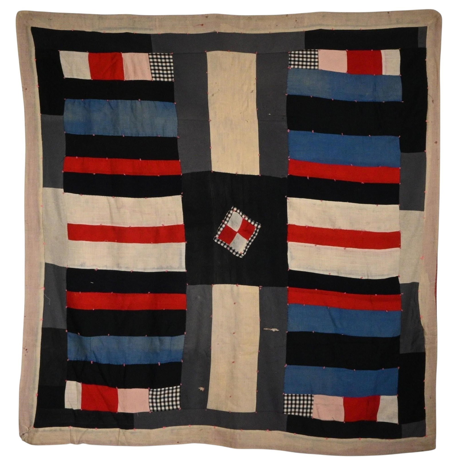 Southern Strip-Pieced Folk Art Quilt (1 of 8)