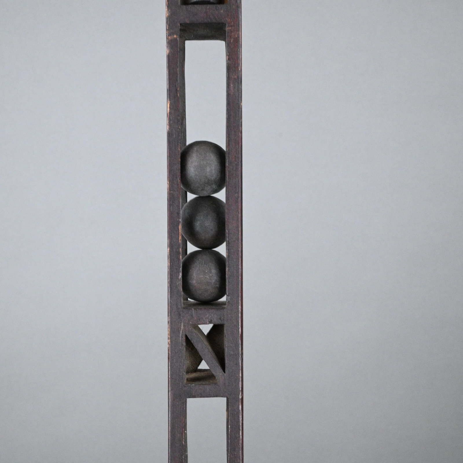 Four Whimsy Architectural Captive Ball Carvings - 10