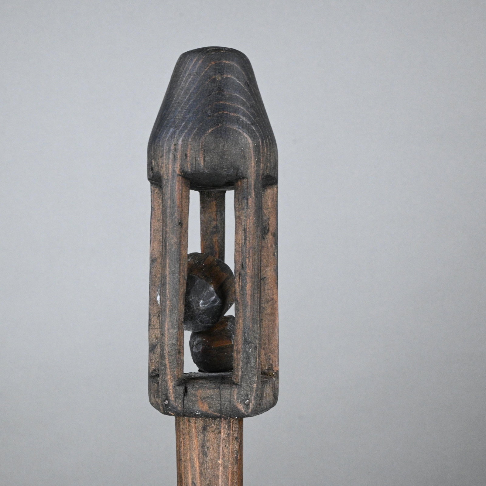 Four Whimsy Architectural Captive Ball Carvings - 12