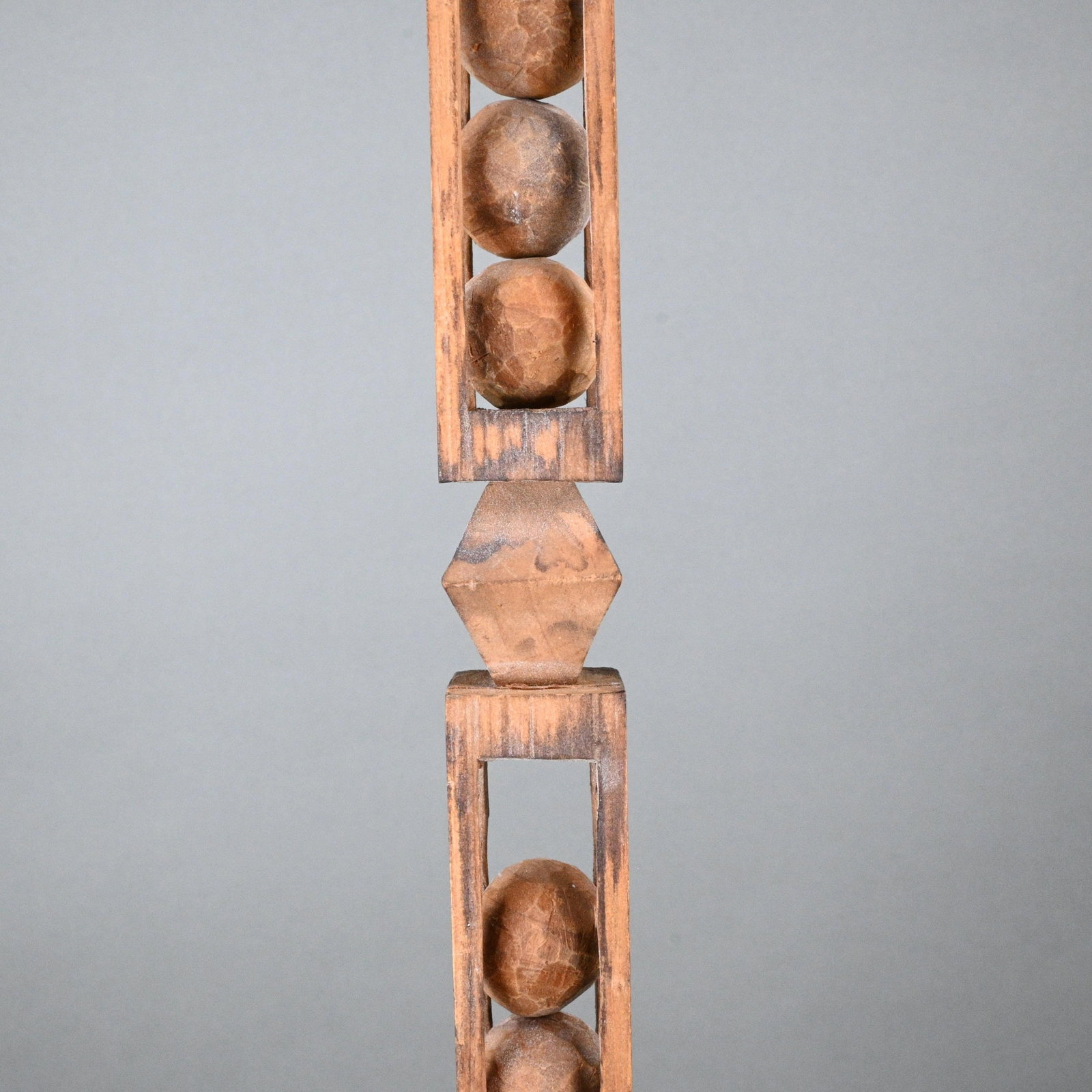 Four Whimsy Architectural Captive Ball Carvings - 9