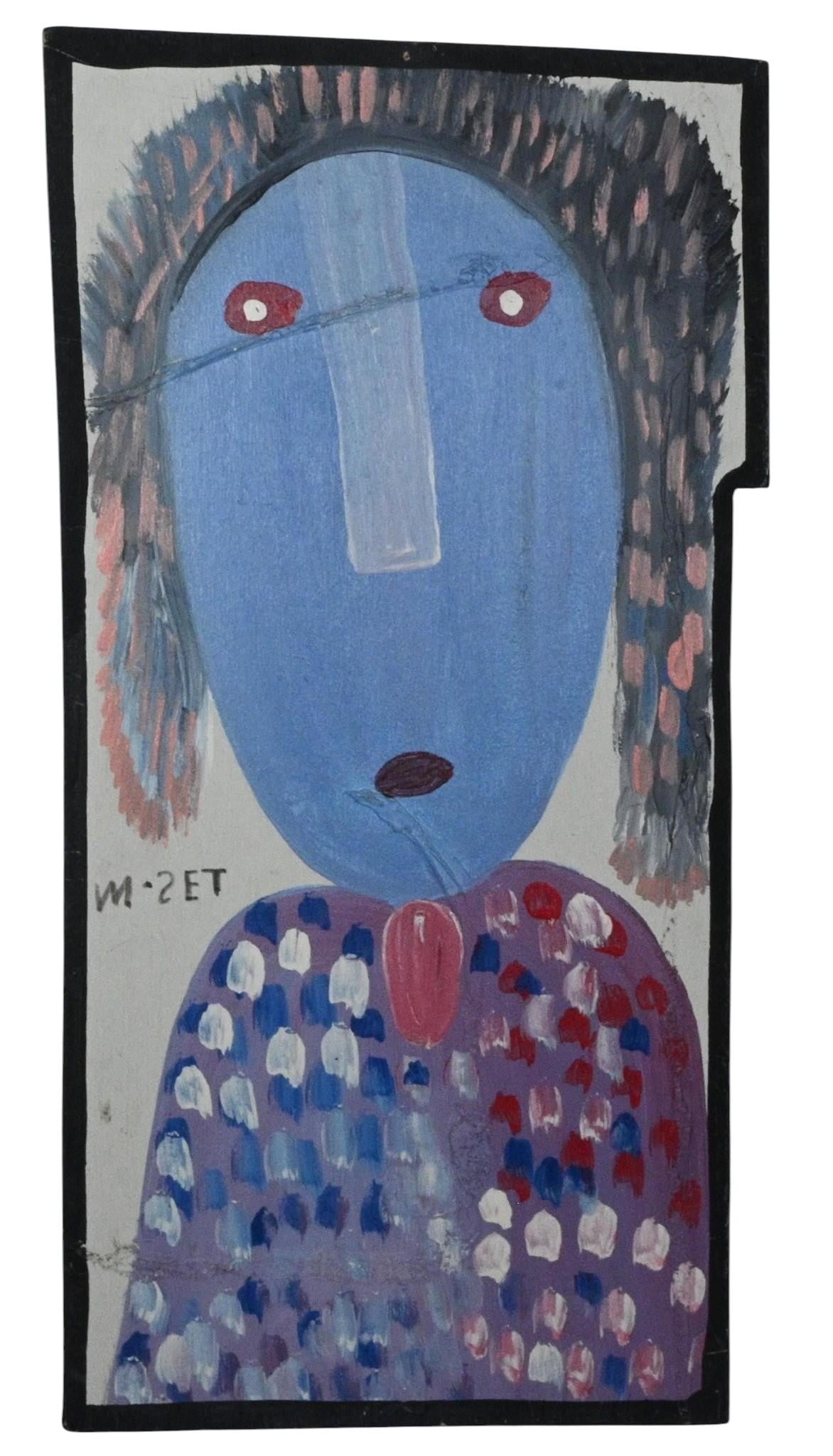 Mose Tolliver. Nall Woman Painting: Mose Tolliver. (1925-2006) Nall Woman Painting. 1984. Signed, Dated, and Titled. Paint on thin wood panel. Small nail hole at top from hanging by artist. Excellent condition. Very little surface wear.