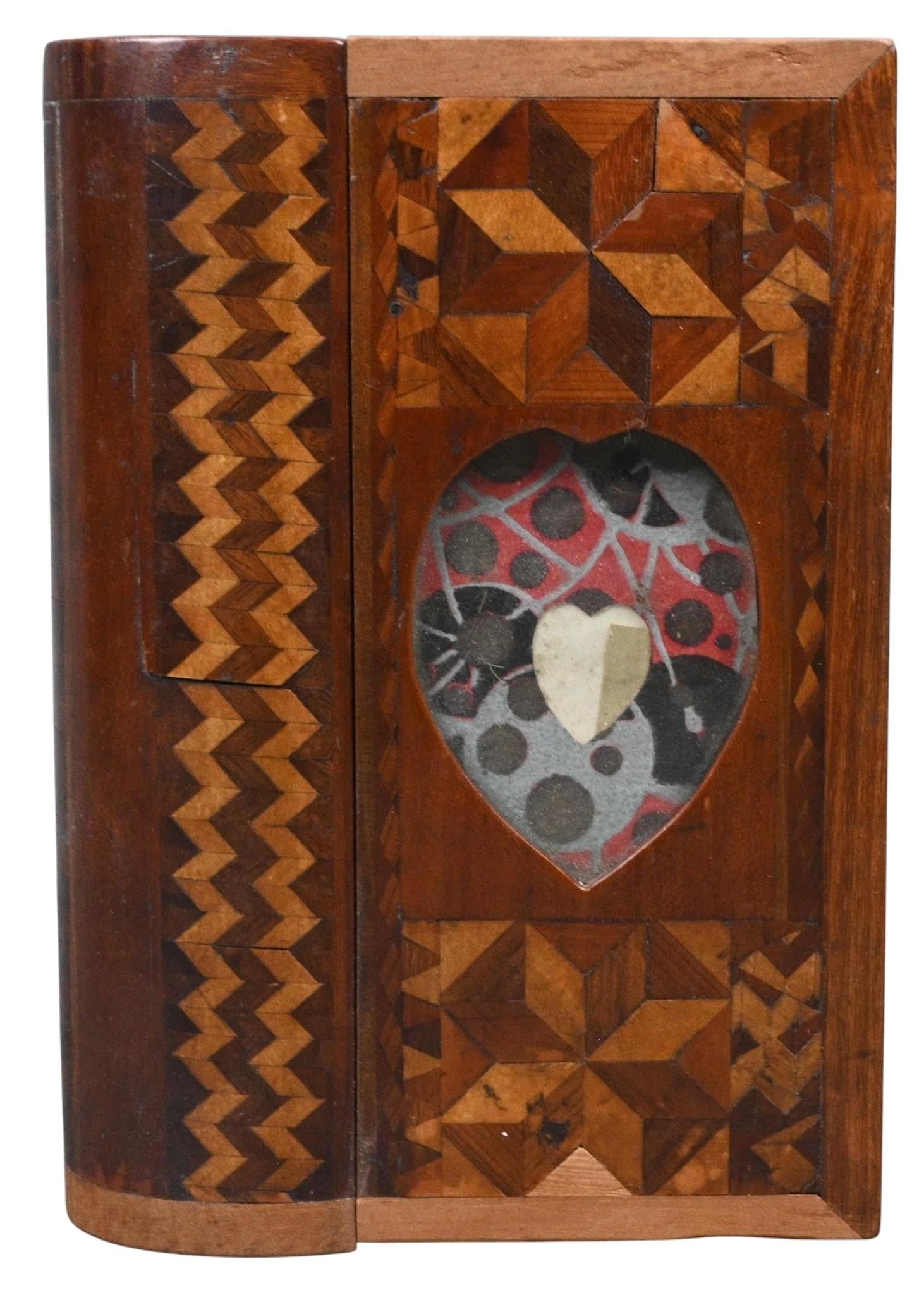 Victorian Tunbridge Ware Marquetry Sliding Lid Keepsake Box (1 of 7)