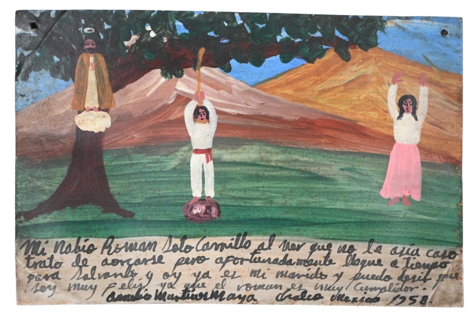 Mexican Retablo. Saved from Hanging (1 of 6)