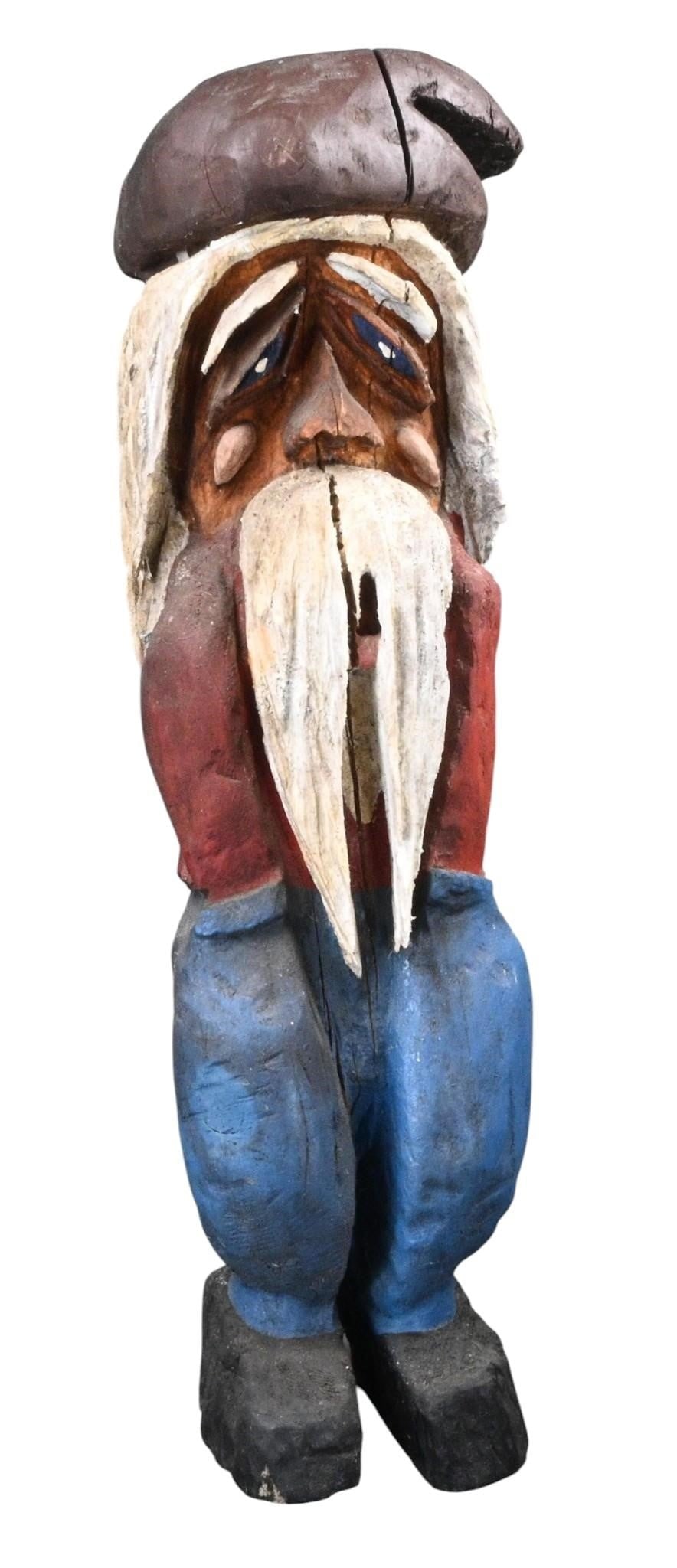Wood Carved Bearded Folk Art Man (1 of 11)