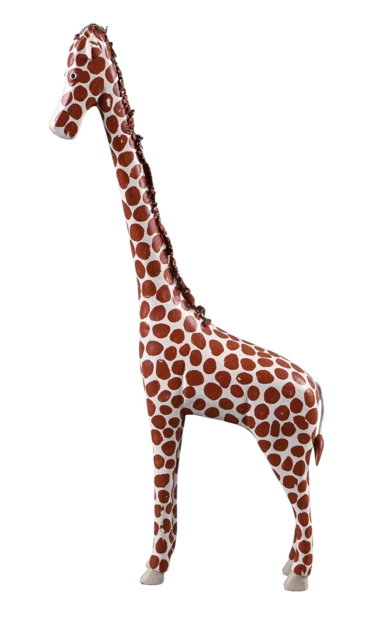Lonnie & Twyla Money. Giraffe Carving: Lonnie & Twyla Money. Giraffe Carving. Wood carving with paint. Fair condition. It appears that several repairs have been made. Size: 16.5" H x 7" W x 2" D. Provenance: Prominent Private Kentucky