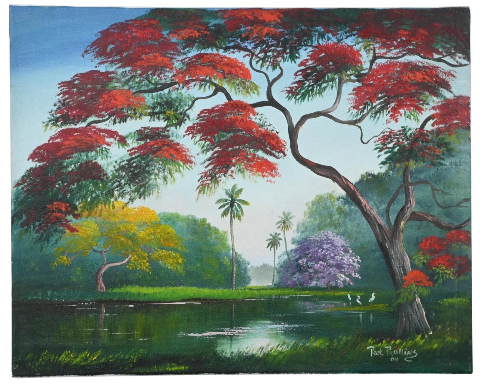 Pat Rollins. Royal Poinciana & Jacaranda Florida Landscape (1 of 6)