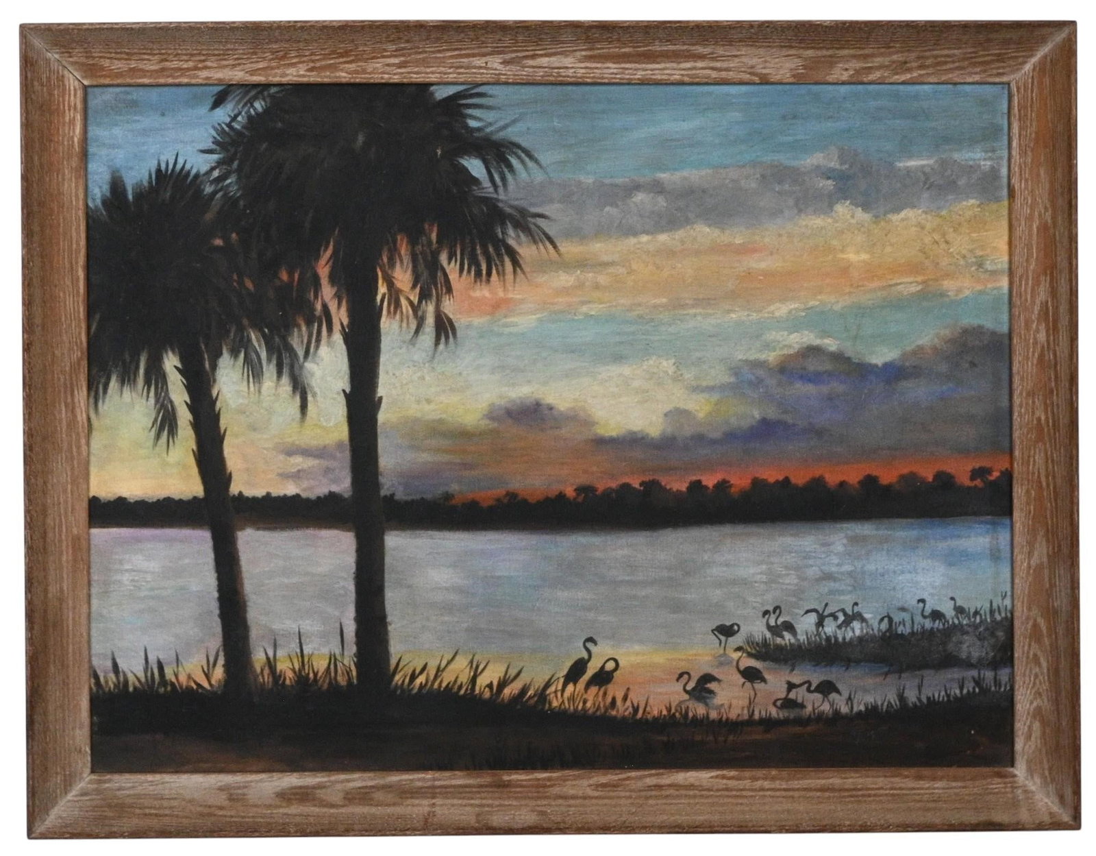 Highwaymen Style Painting. Florida Sunset with Wading Birds (1 of 5)