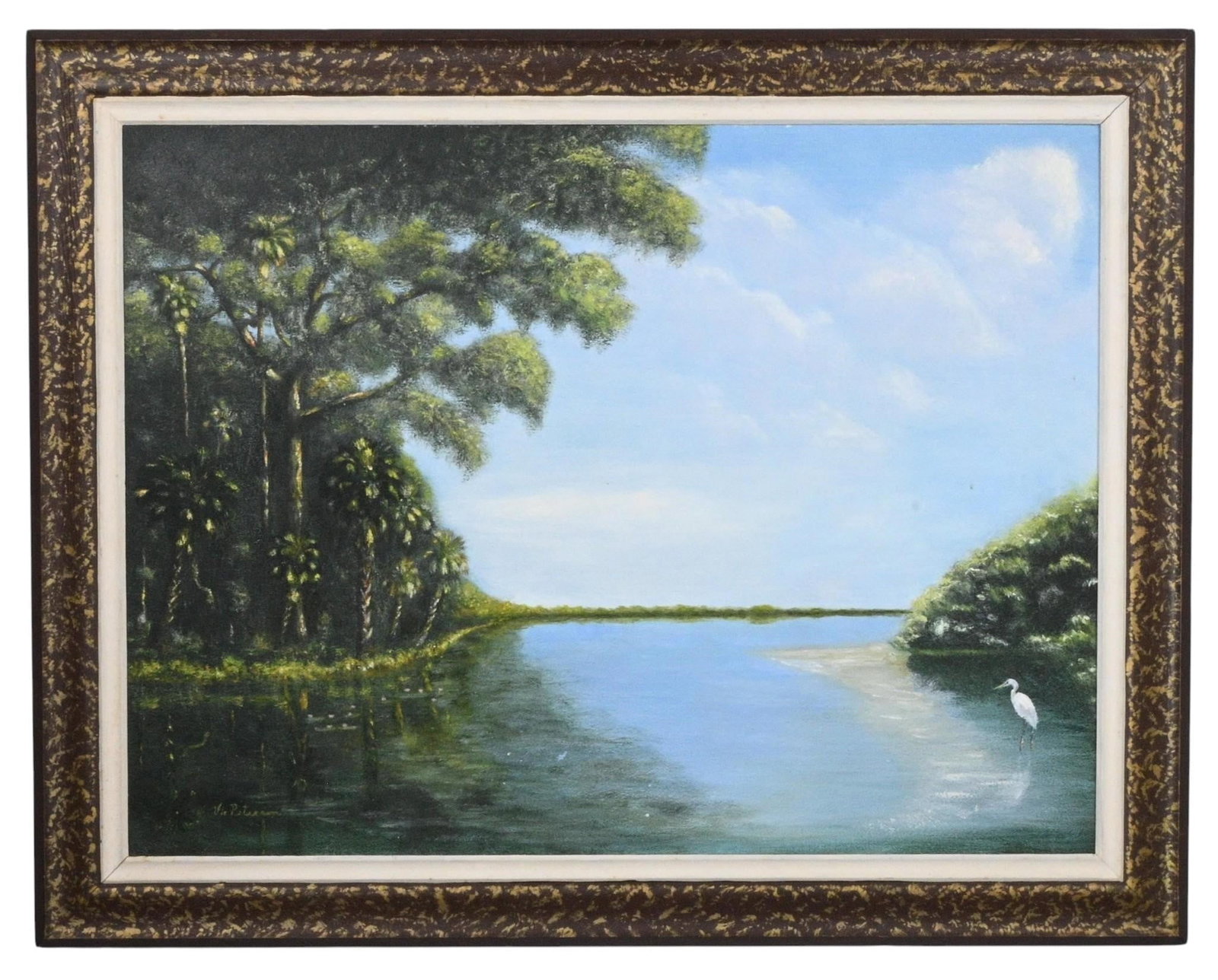 Florida River with Great Egret Painting (1 of 6)