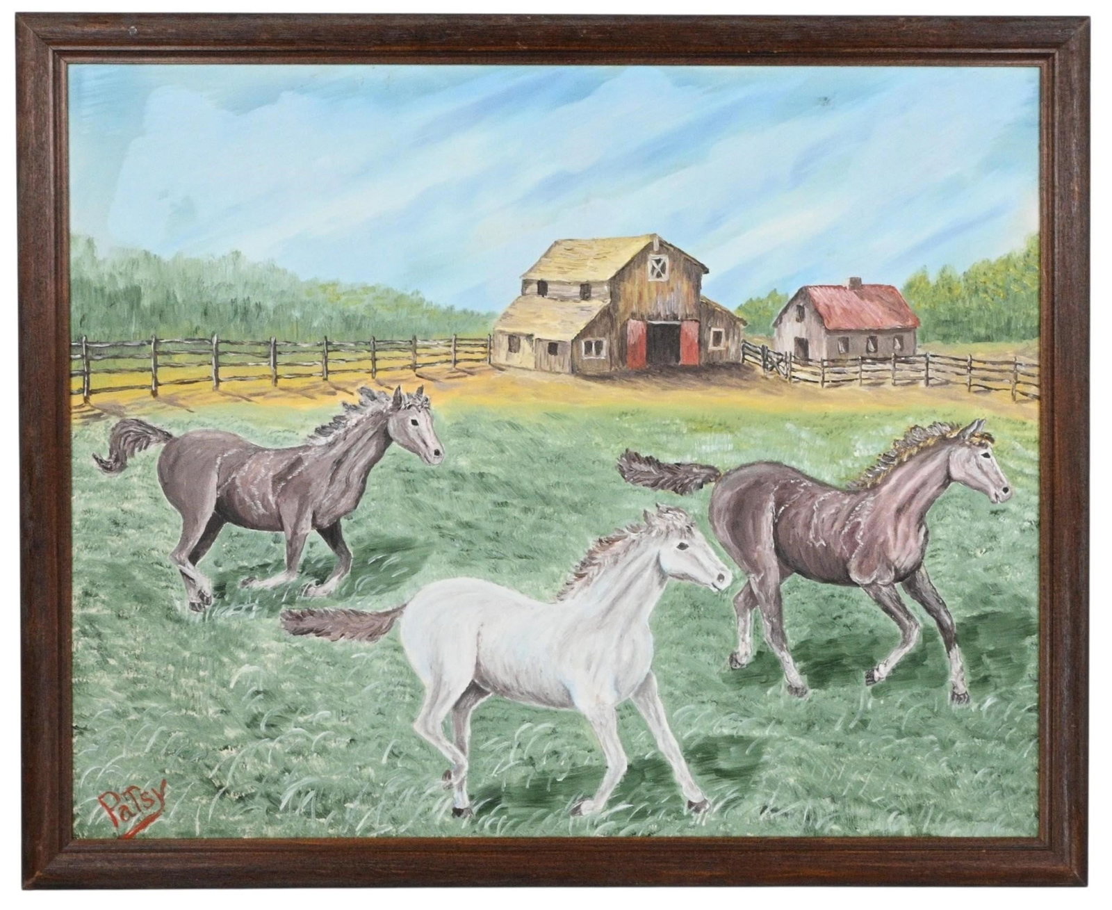 Running Horses at the Farm Painting (1 of 7)
