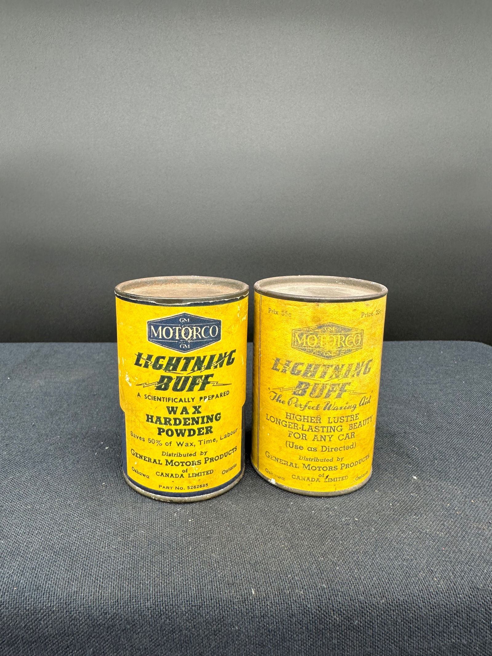 LOT OF 2 GM MOTORCO LIGHTNING BUFF WAX CANS GENERAL MOTORS (1 of 6)