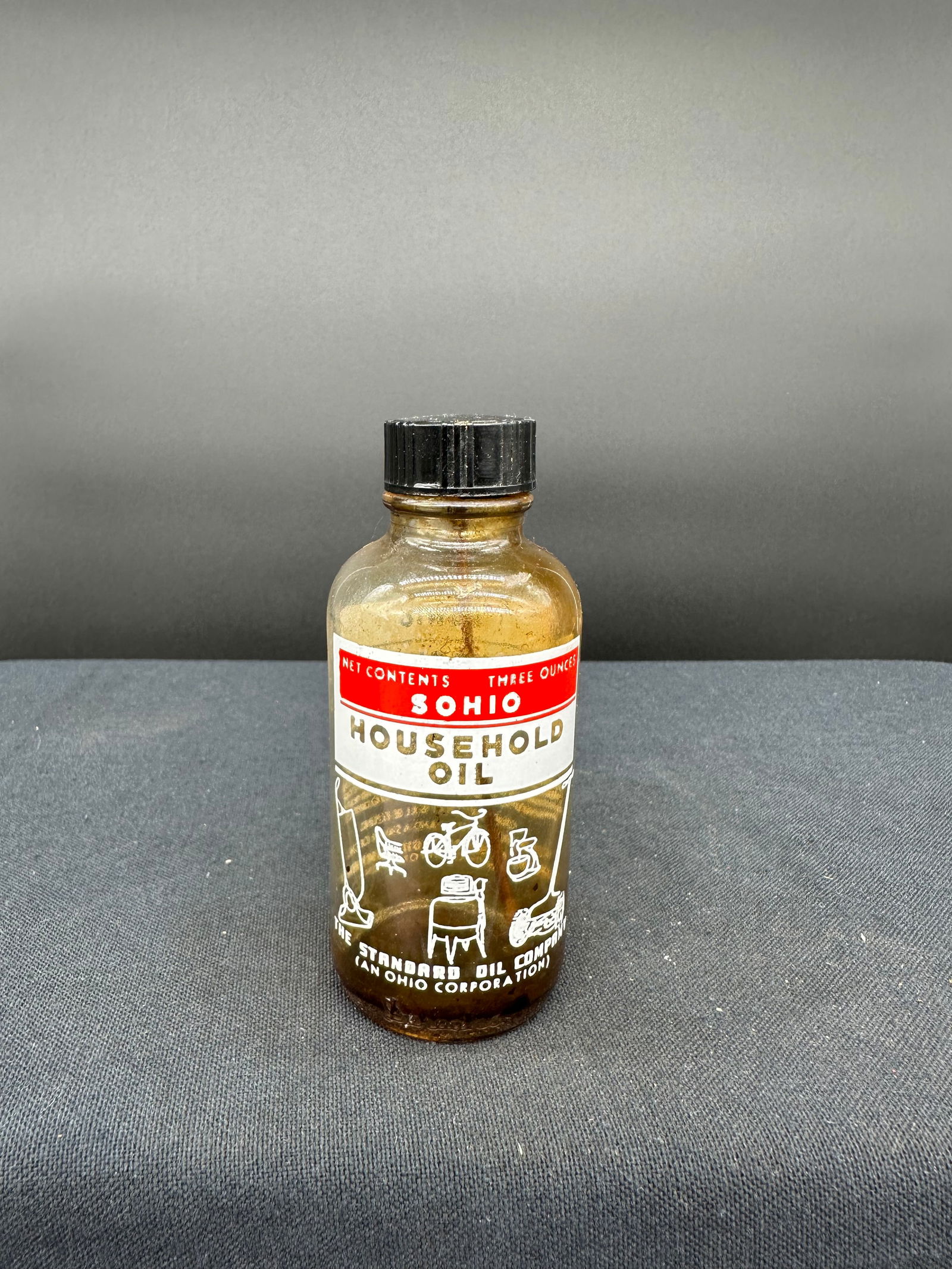 SOHIO HOUSEHOLD OIL 3oz GLASS OILER BOTTLE (1 of 6)