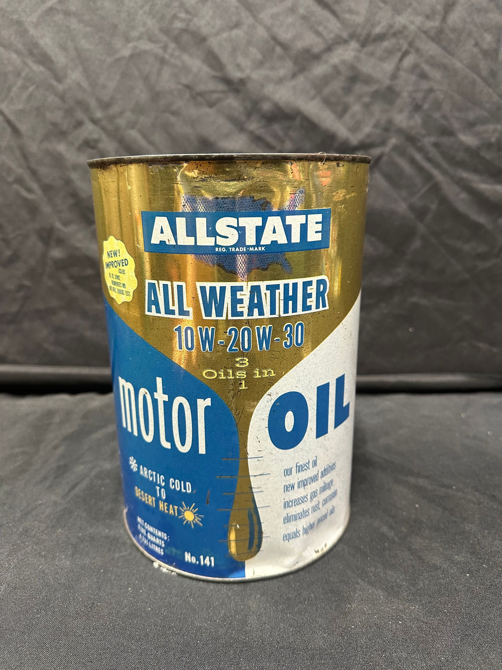 ALL STATE MOTOR OIL 5 QUART OIL CAN (1 of 6)