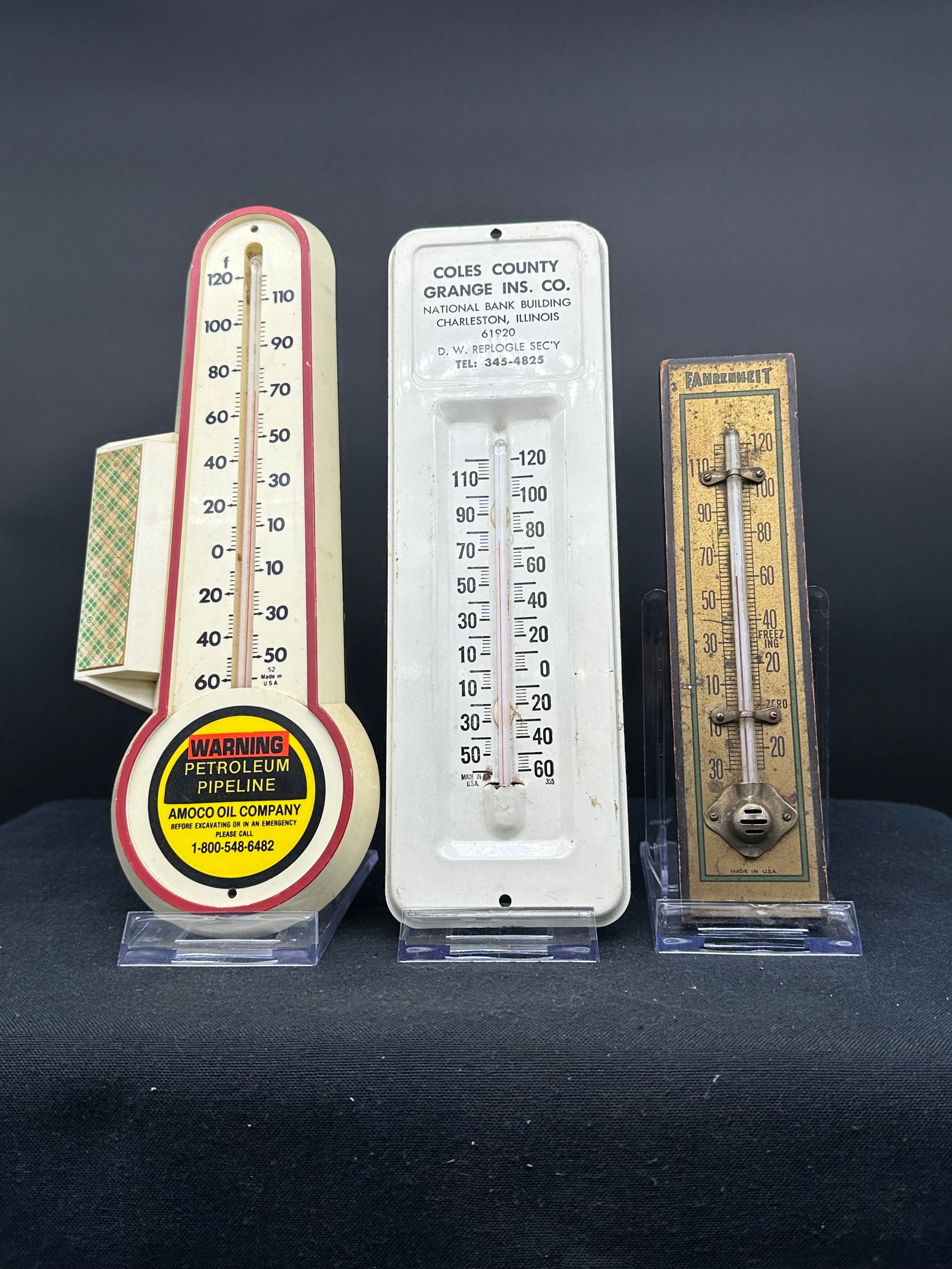 LOT OF THREE ADVERTISING THERMOMETERS (1 of 2)