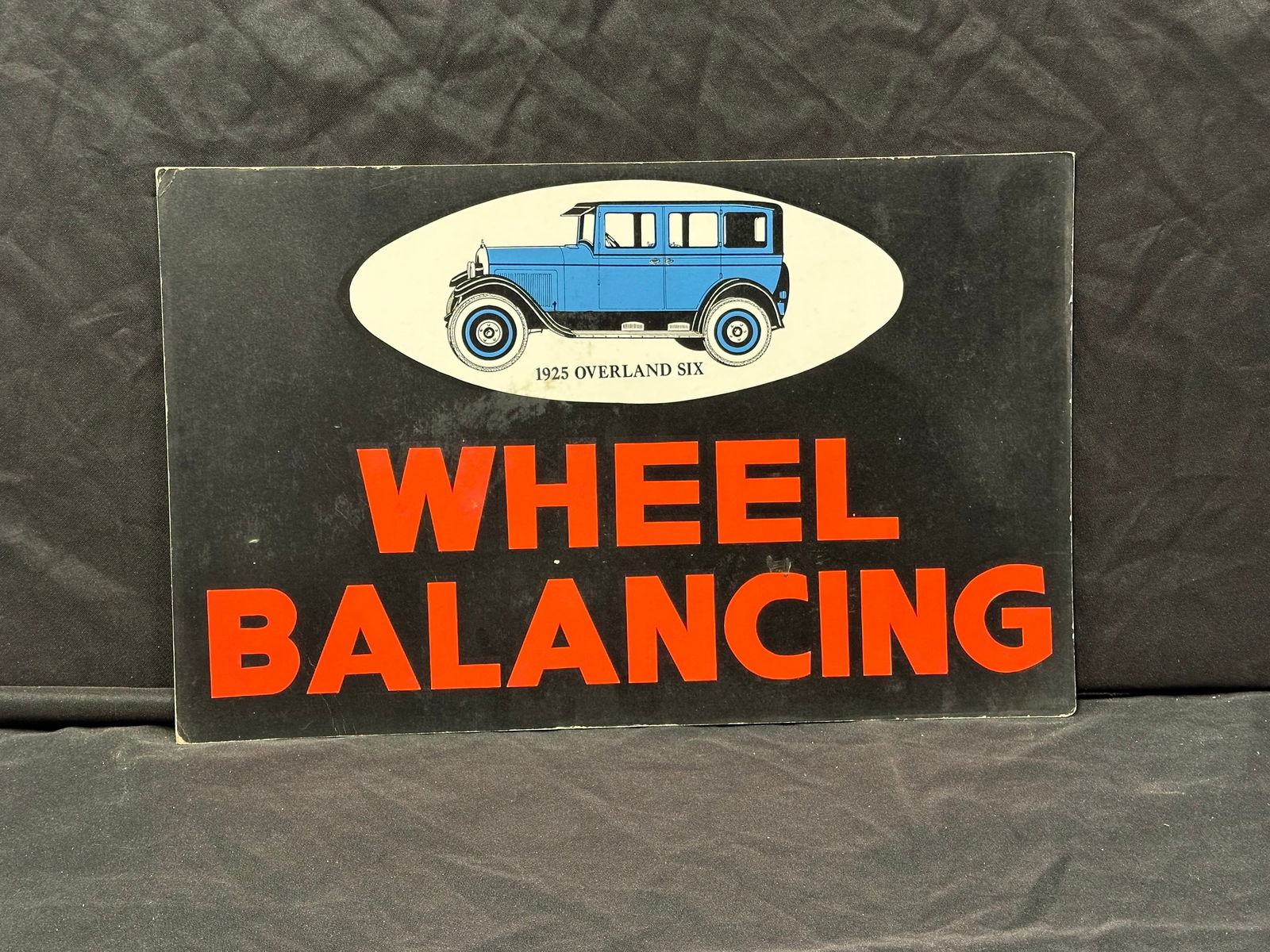 AUTOMOTIVE REPAIR SHOP WHEEL BALANCING CARDBOARD DISPLAY SIGN (1 of 2)