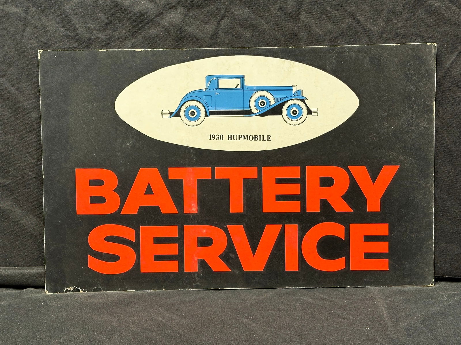 AUTOMOTIVE REPAIR SHOP BATTERY SERVICE CARDBOARD DISPLAY SIGN (1 of 2)