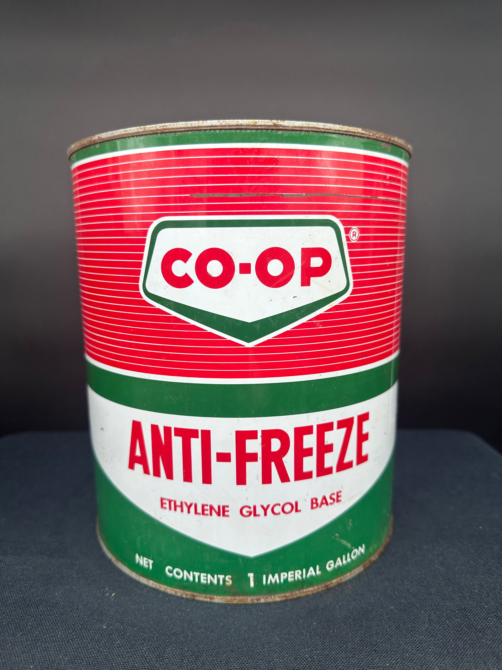 CO-OP ANTIFREEZE 1 GALLON METAL CAN: Please see photos for condition.