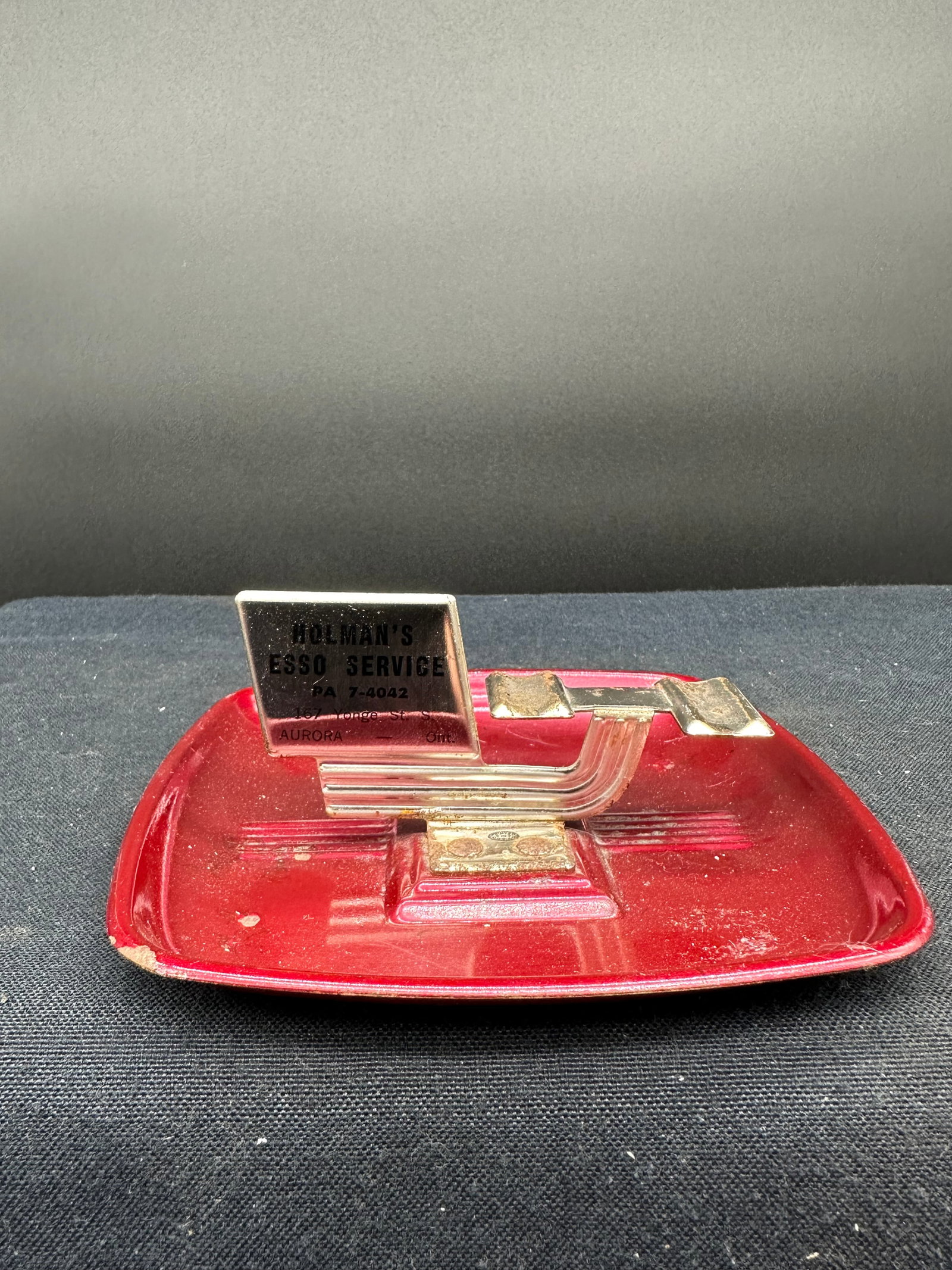HOLMANS ESSO SERVICE ADVERTISING ASH TRAY: Please see photos for description