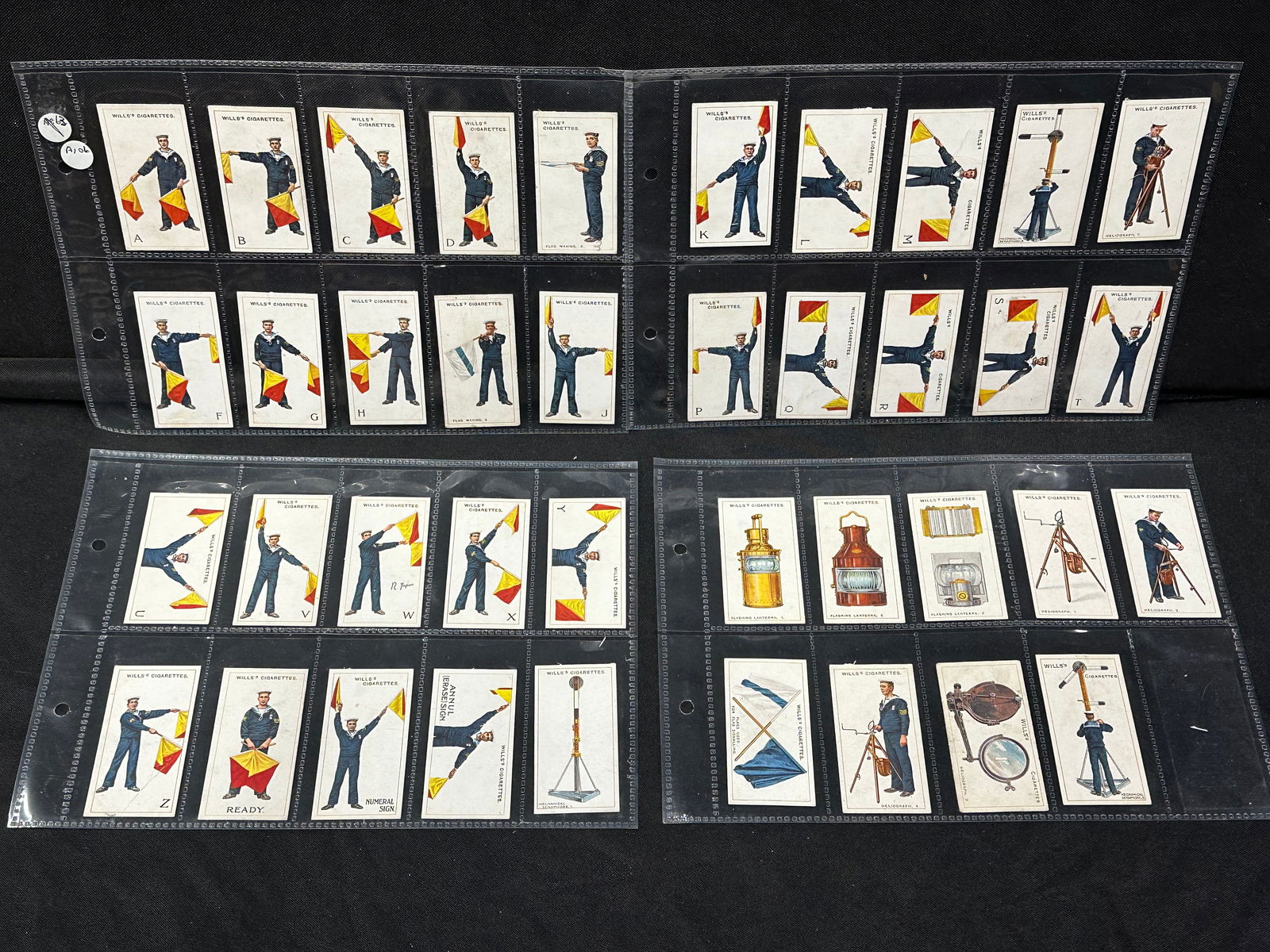 1930s WILLS CIGARETTES SIGNALING SERIES TRADING CARDS (1 of 6)