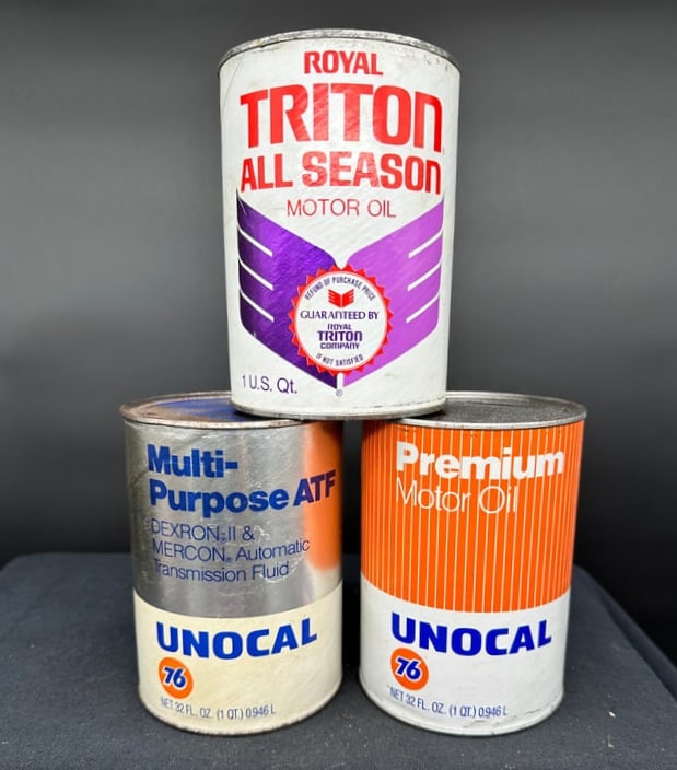 LOT OF 3 UNION 76 MOTOR OIL QUART CANS (1 of 6)