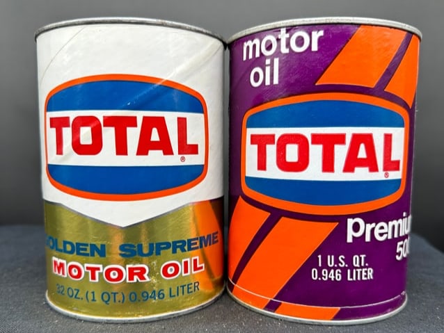 LOT OF 2 TOTAL MOTOR OIL 1 QUART CANS (1 of 6)