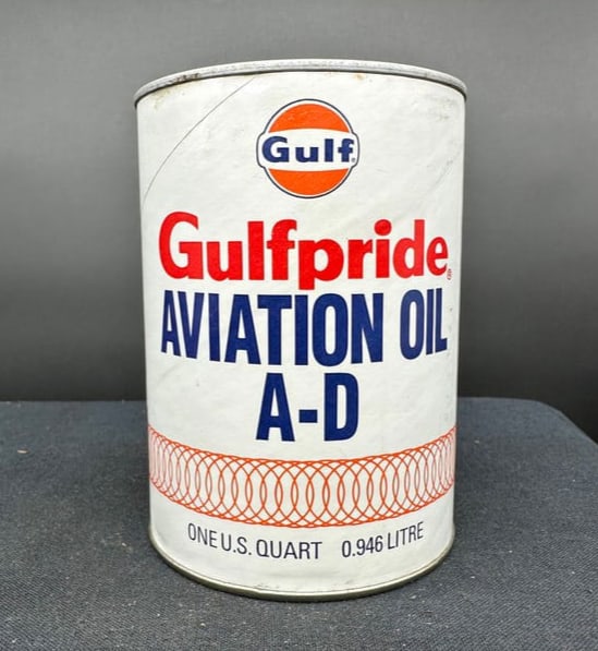GULFPRIDE AVIATION MOTOR OIL 1 QUART OIL CAN (1 of 6)