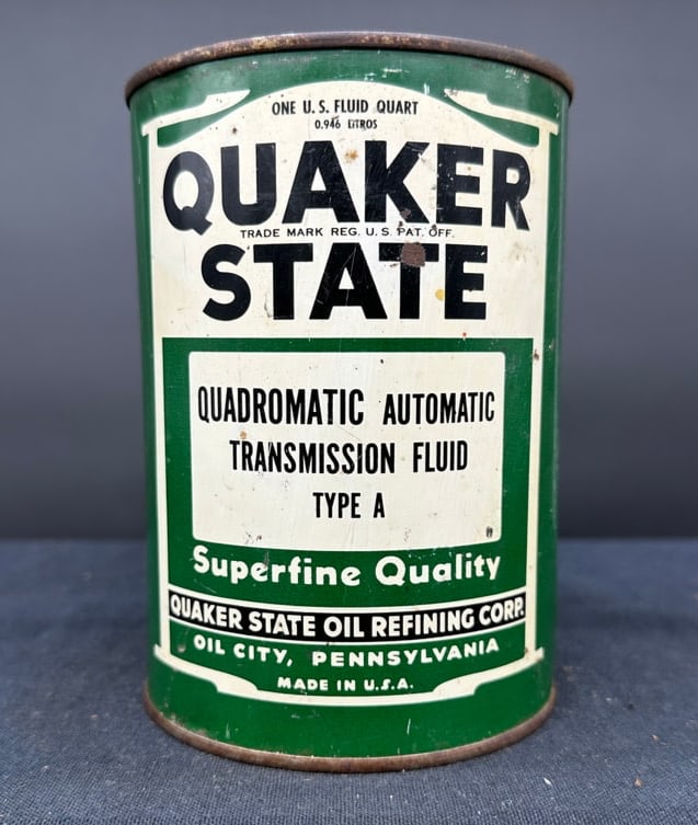 QUAKER STATE AUTOMATIC TRANSMISSION FLUID 1 QUART OIL CAN (1 of 6)