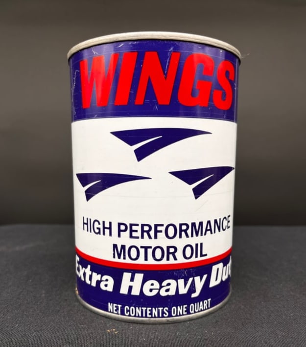 WINGS HEAVY DUTY 1 QUART MOTOR OIL CAN (1 of 6)