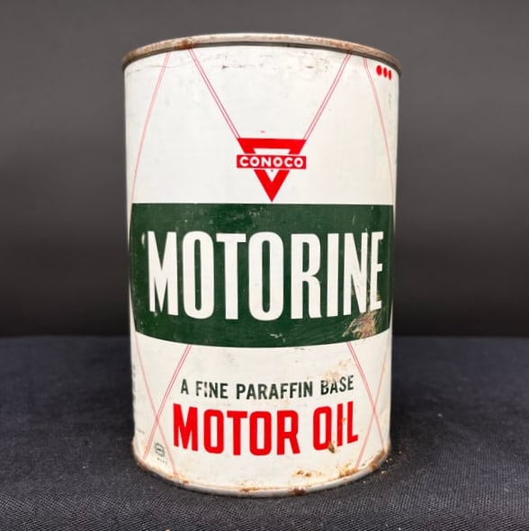 CONOCO MOTORINE MOTOR OIL 1 QUART OIL CAN (1 of 6)
