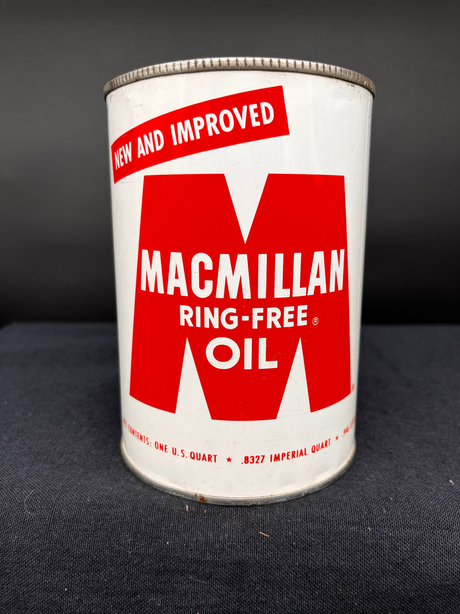 MACMILLAN RING FREE MOTOR OIL 1 QUART OIL CAN (1 of 6)