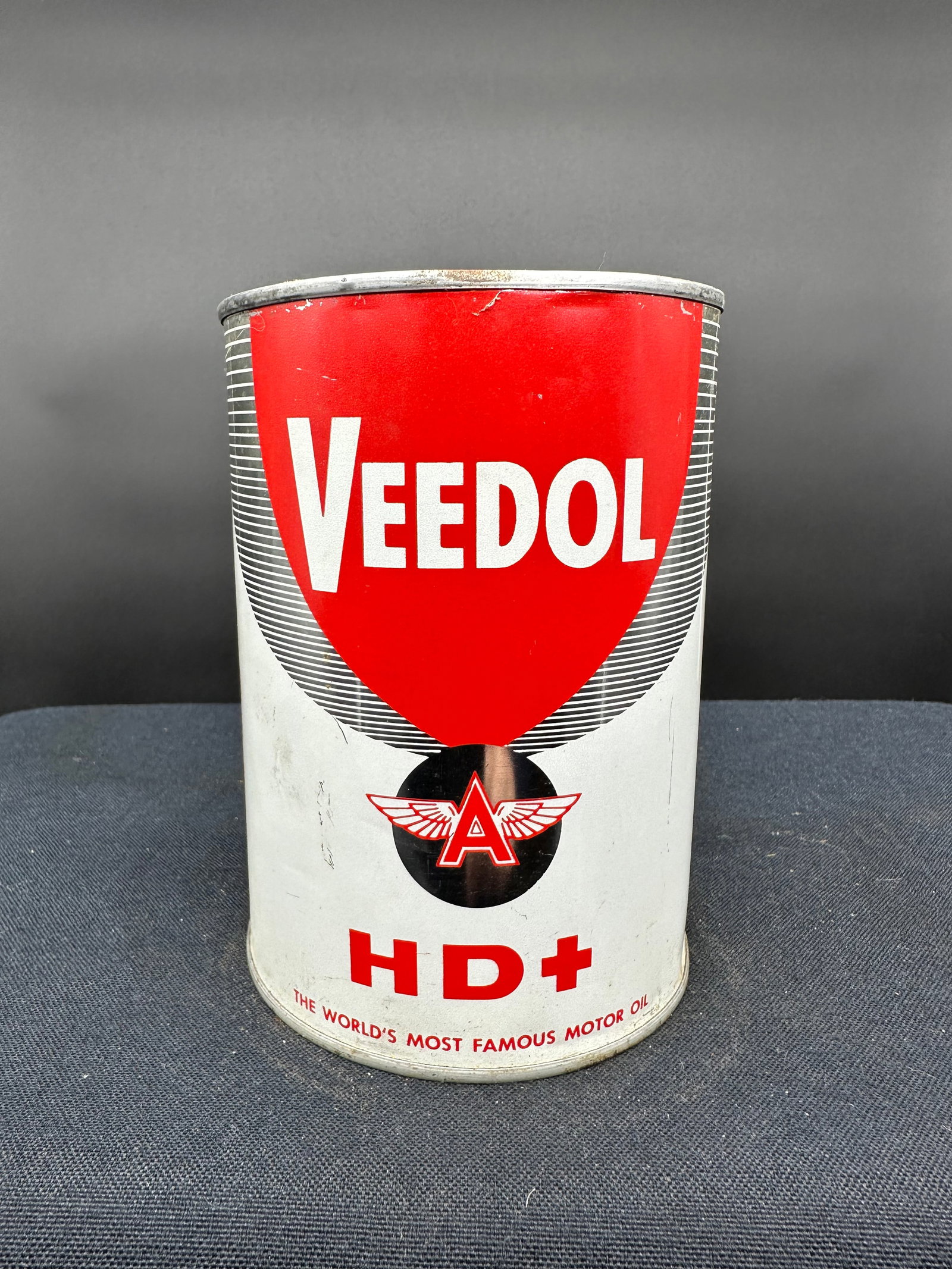 VEEDOL HD+ MOTOR OIL 1 QUART OIL CAN (1 of 6)