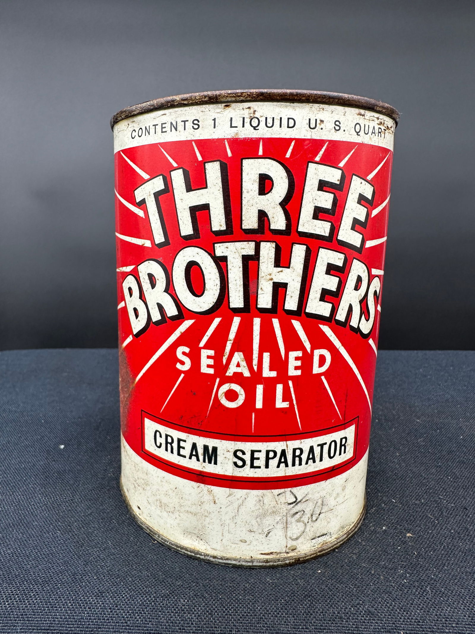 THREE BROTHERS CREAM SEPARATOR OIL 1 QUART OIL CAN (1 of 6)