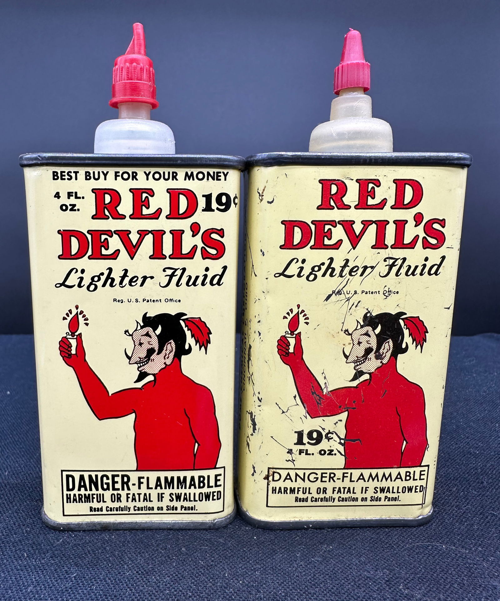 LOT OF 2 RED DEVIL LIGHTER FLUID HANDY OILERS (1 of 4)